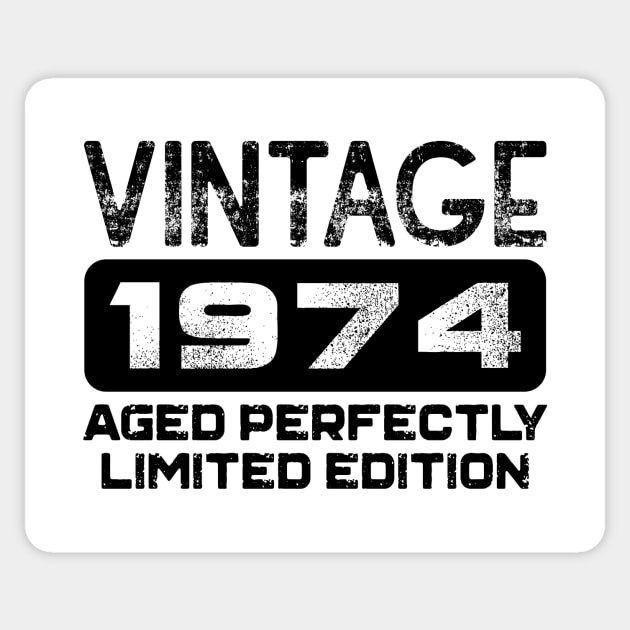 Birthday Gift Vintage 1974 Aged Perfectly Sticker by colorsplash